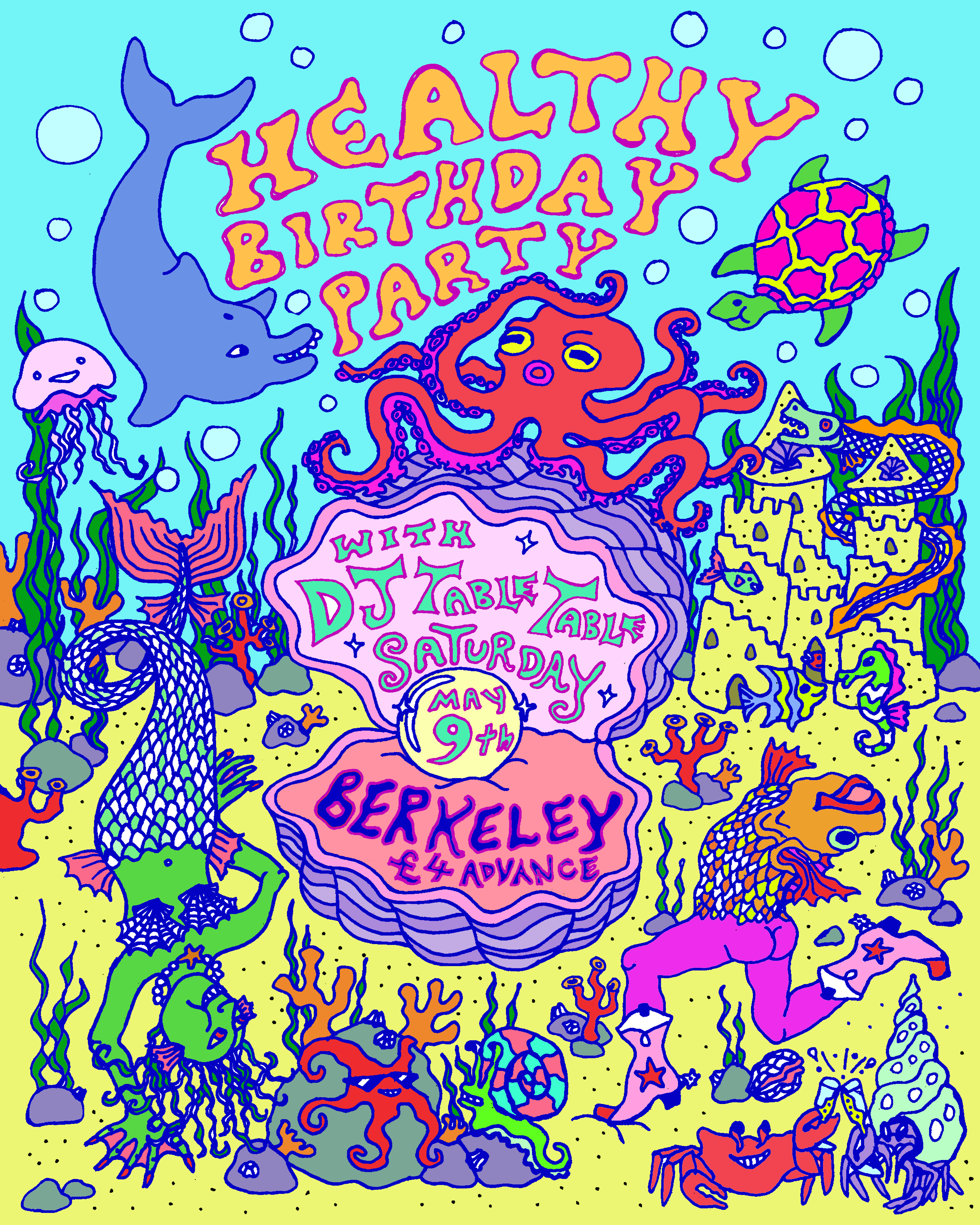 Healthy Birthday Party with dj table table